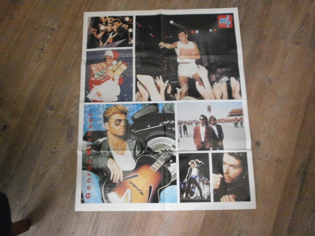 leuke xl poster jaren 80 WHAM  / Tour of Duty, Verzenden, Zo goed als nieuw, A1 t/m A3, Muziek