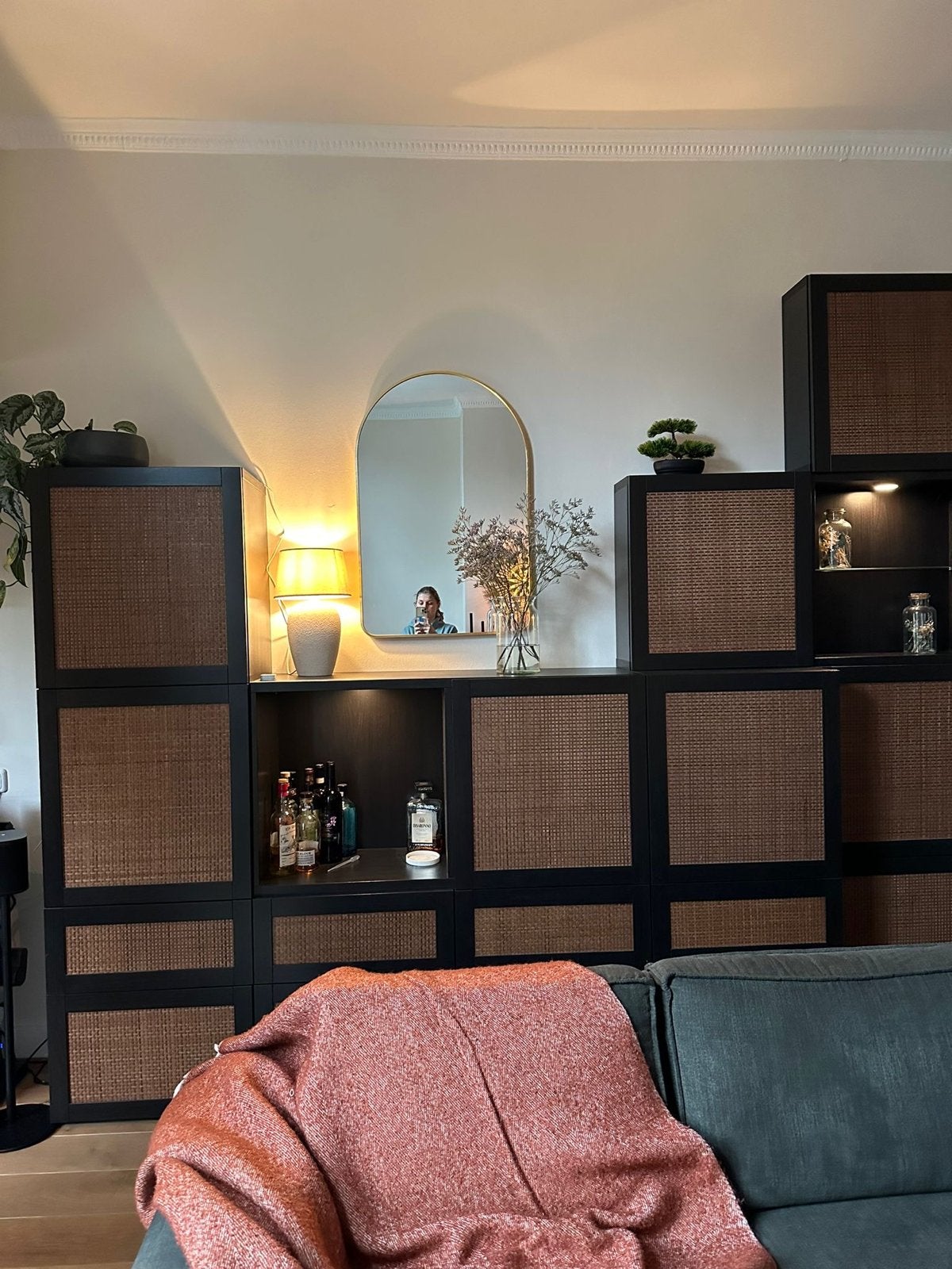 Besta kast met rotan deuren, Huis en Inrichting, Kasten | Wandmeubels, Ophalen, Overige materialen, Met deur(en), 200 cm of meer
