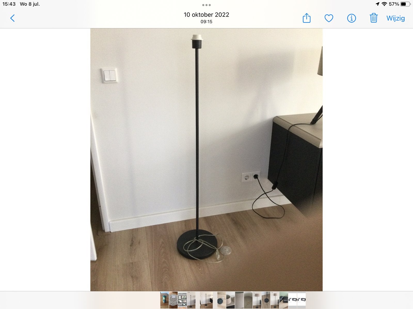 Zwarte vloerlamp met voetschakelaar, Ophalen, Zo goed als nieuw, 150 tot 200 cm