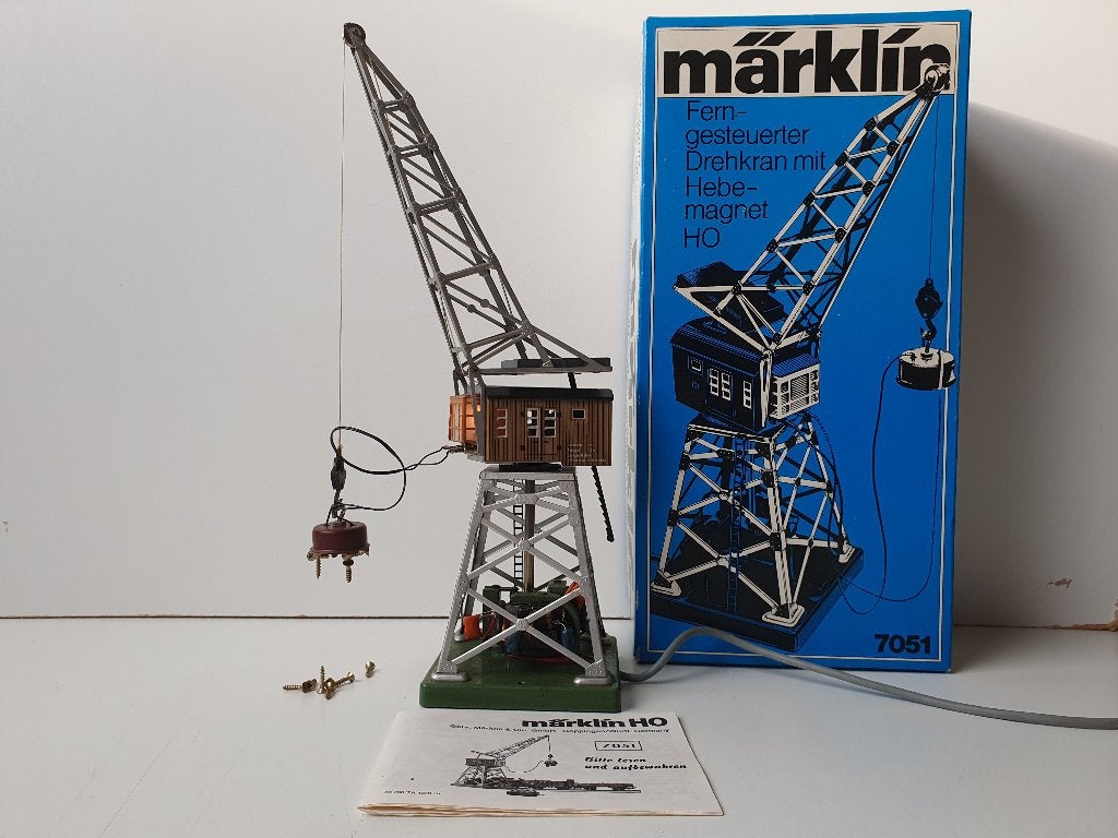 MARKLIN H0 7051 Kraan met hefmagneet in OVP, Wisselstroom, Gebruikt, Overige typen, Ophalen of Verzenden