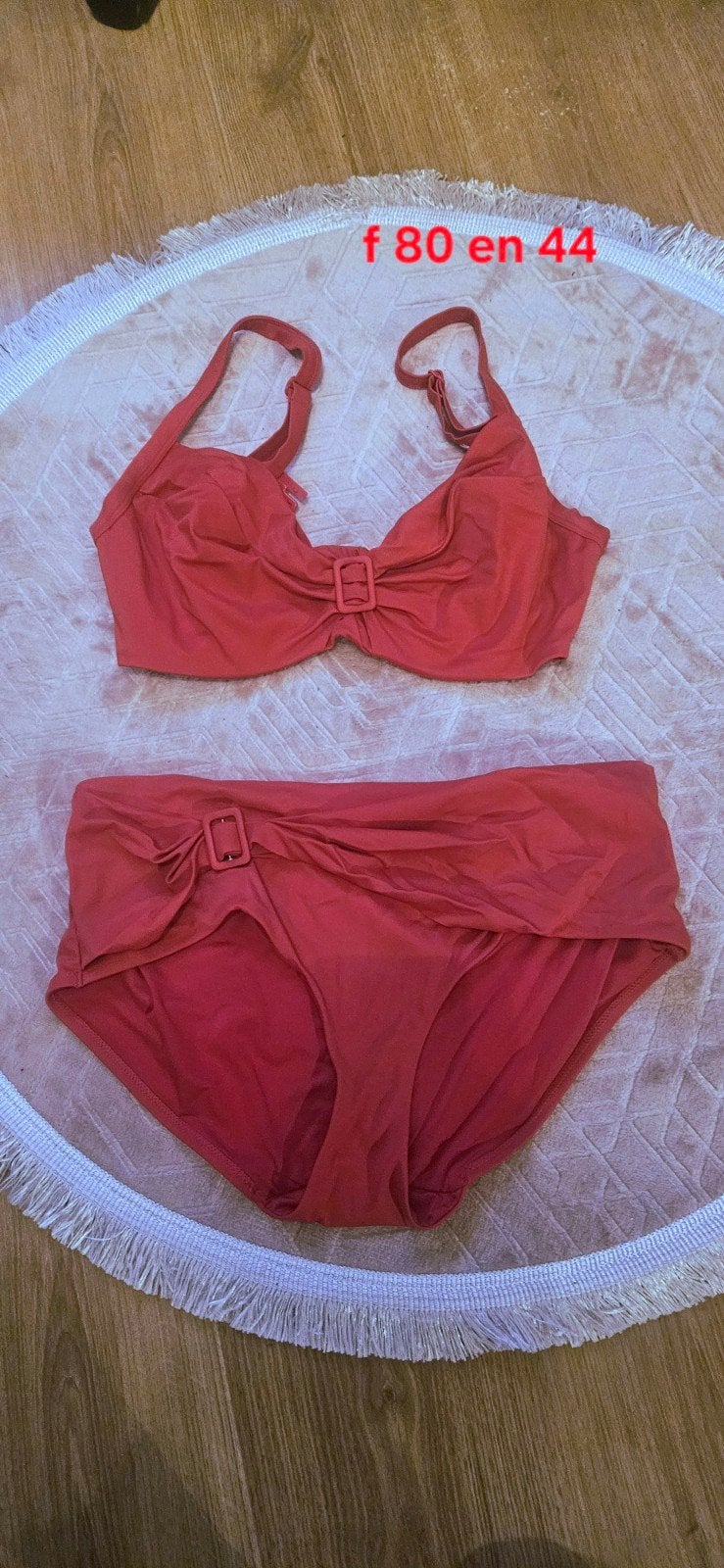 Chantelle Bikini Rood Maat 80F / 44, Verzenden, Chantelle, Bikini, Gedragen