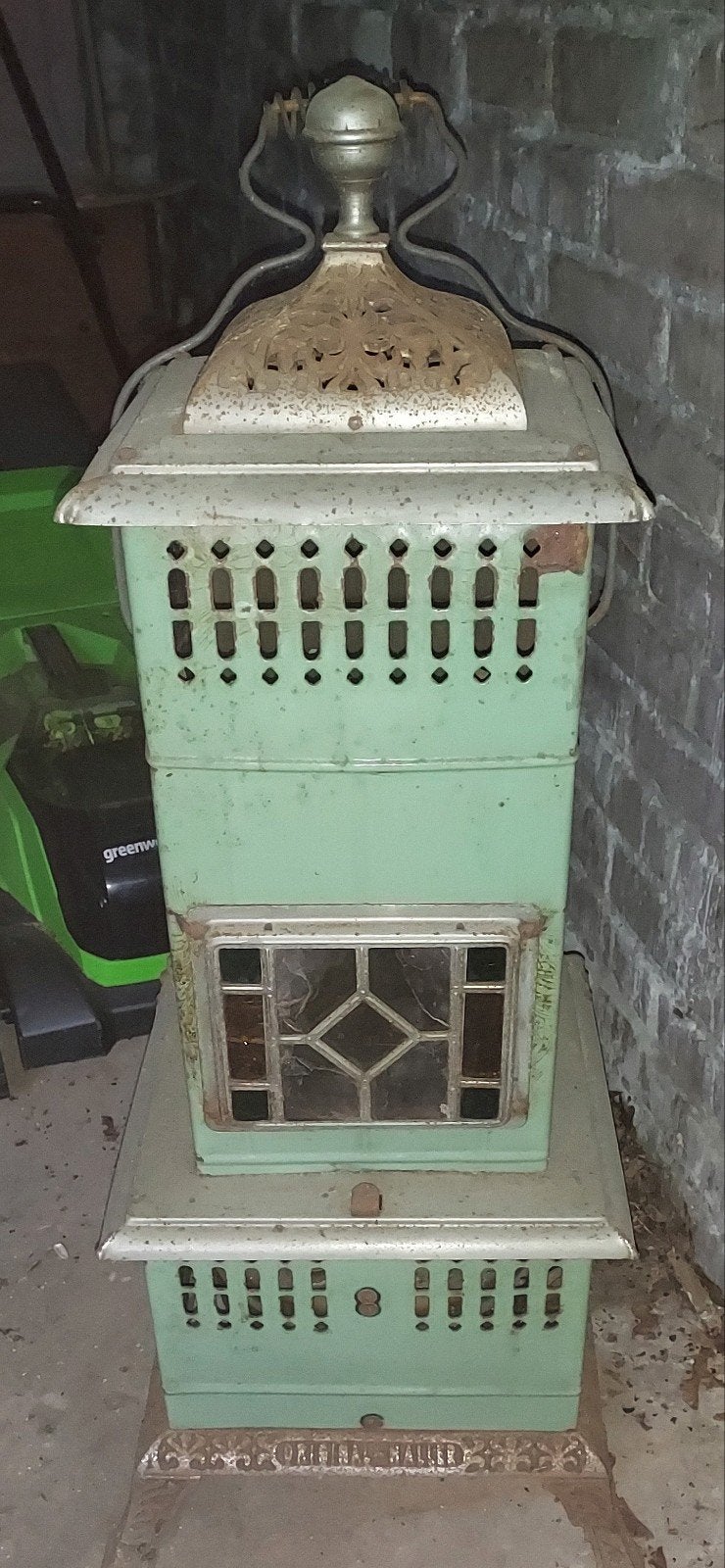 Antieke Original Haller Petroleumkachel – Vintage Groen, Ophalen