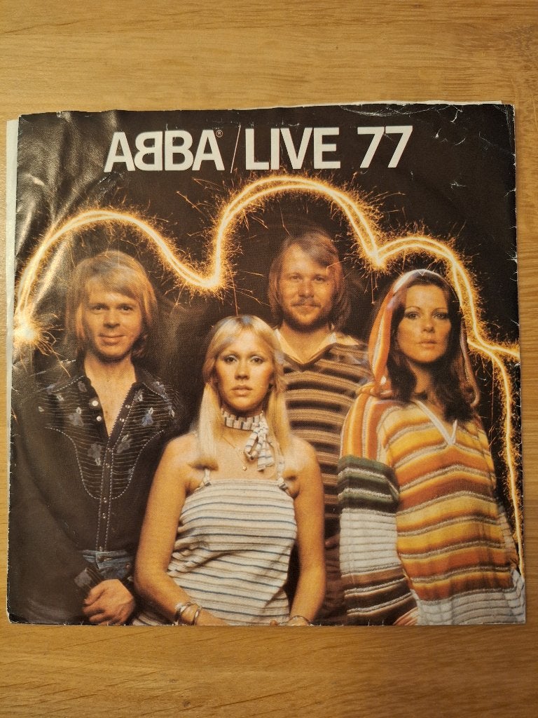 Goudkleurige flexidisc ABBA live 77, Cd's en Dvd's, Gebruikt, Verzenden, 7 inch, Overige typen