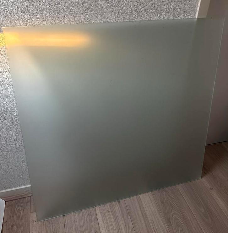 Melkglas gehard 90x90 cm, Ophalen, Gebruikt, 80 tot 120 cm, Glasplaat