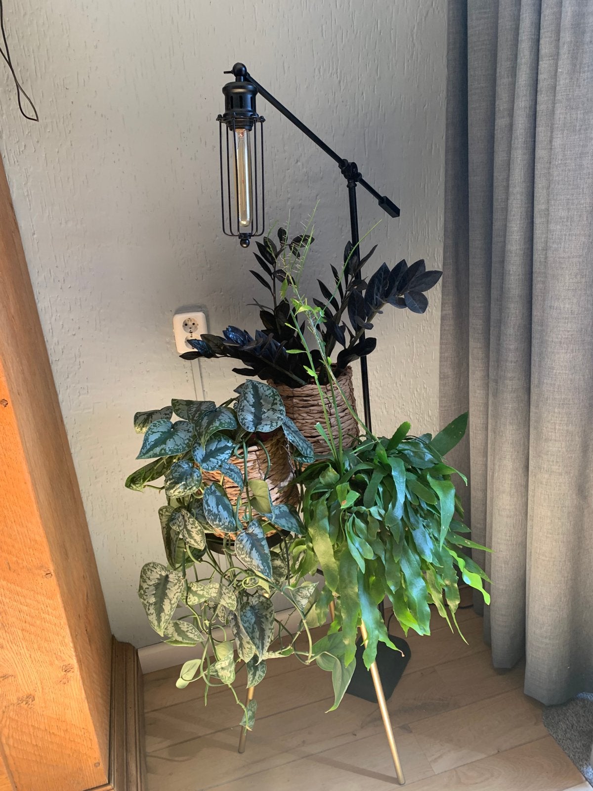Staande verstelbaren lamp, zwart, Huis en Inrichting, Ophalen, Dimbaar, Zwart, Metaal
