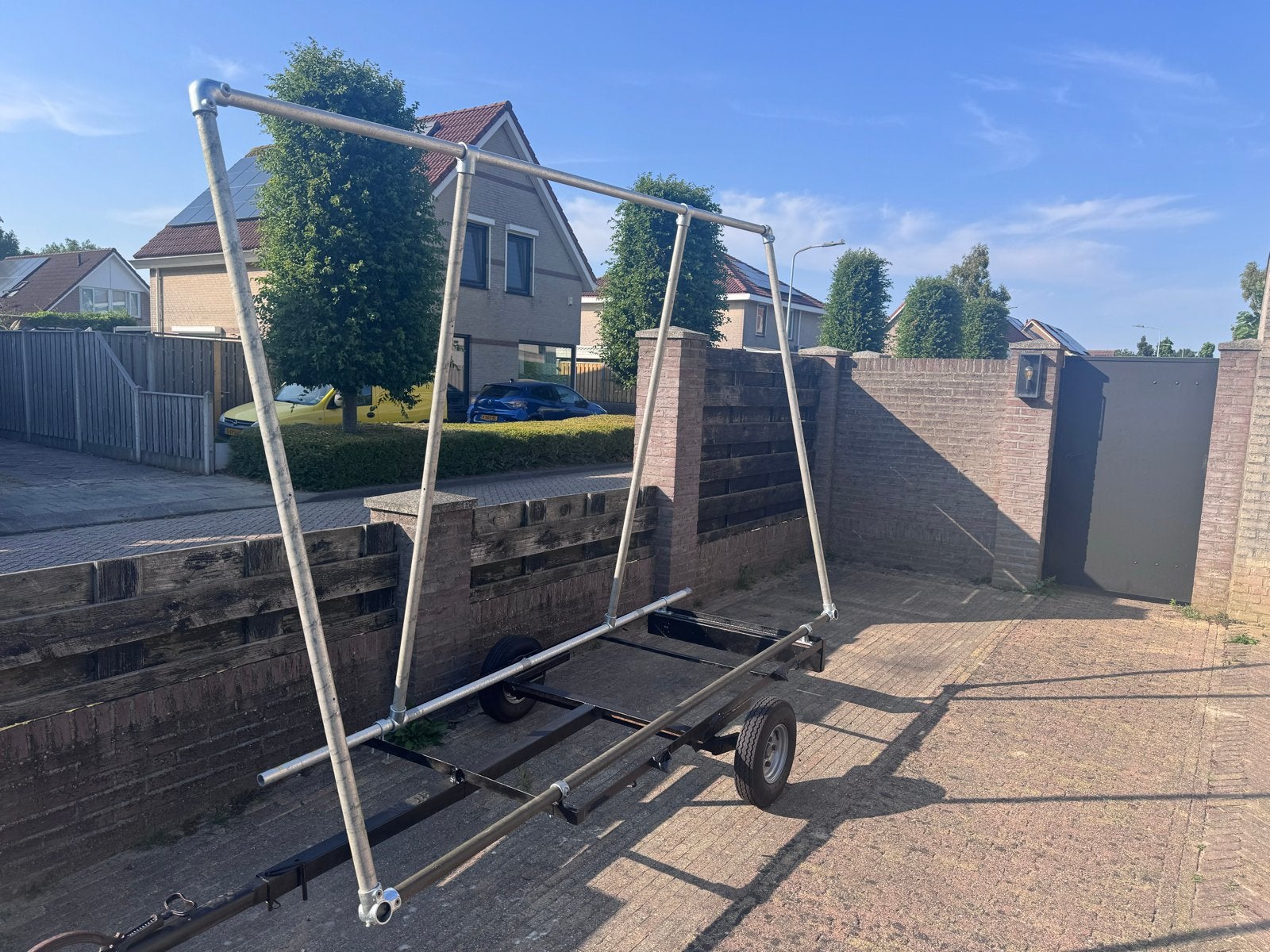 Reclamekar met frame voor spandoek / banner., 100 liter of meer, Ophalen, Gebruikt, Transportkar