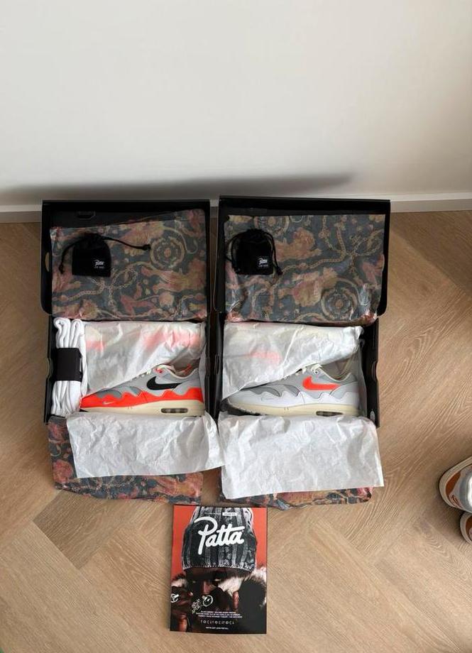 Patta Nike airmax 1 - Hyper crimson, Ophalen of Verzenden, Zo goed als nieuw, Overige kleuren, Sneakers of Gympen