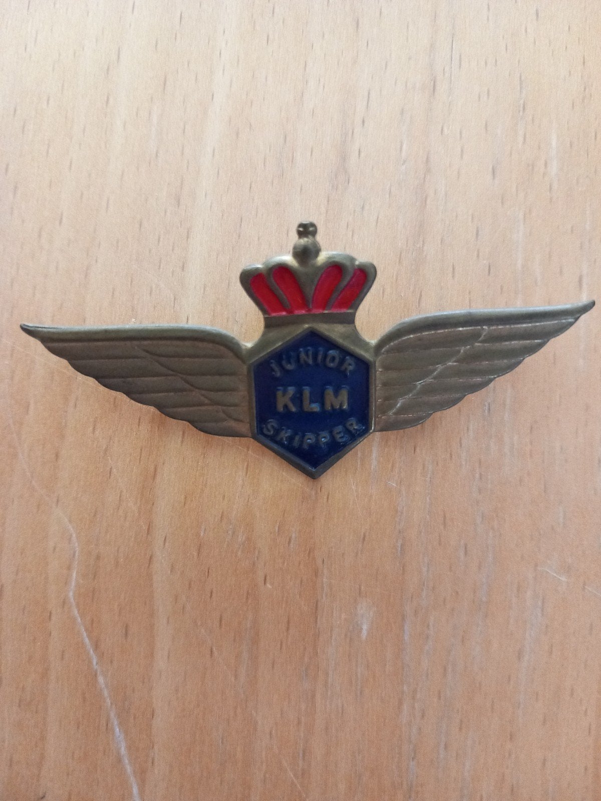 KLM junior skipper speldje koninklijke luchtvaart maatschapp, Ophalen of Verzenden, Gebruikt, Overige typen