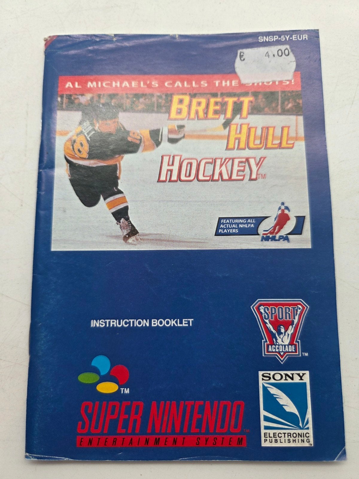 Brett Hull Hockey Super Nintendo handleiding, Spelcomputers en Games, Gebruikt, 1 speler, Eén computer, Ophalen of Verzenden