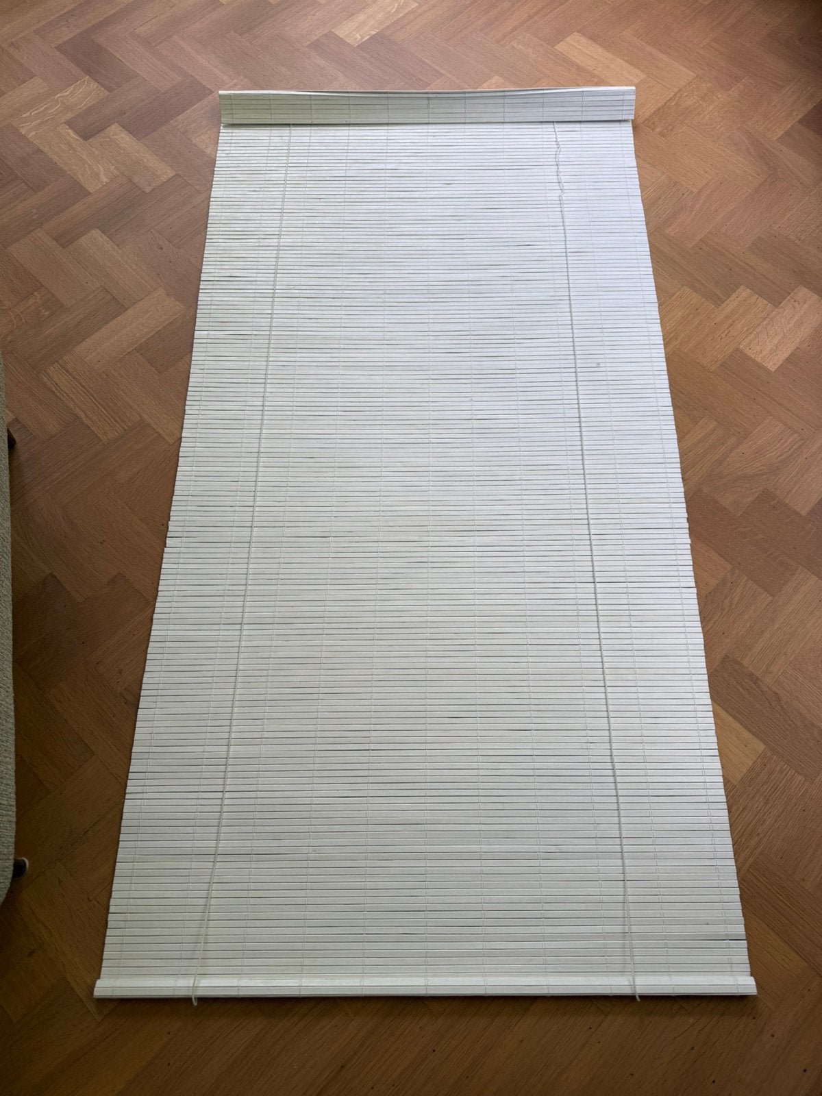 Bamboe rolgordijn wit/krijt 85x165 cm met flap, Gebruikt, Wit, 150 tot 200 cm, 50 tot 100 cm