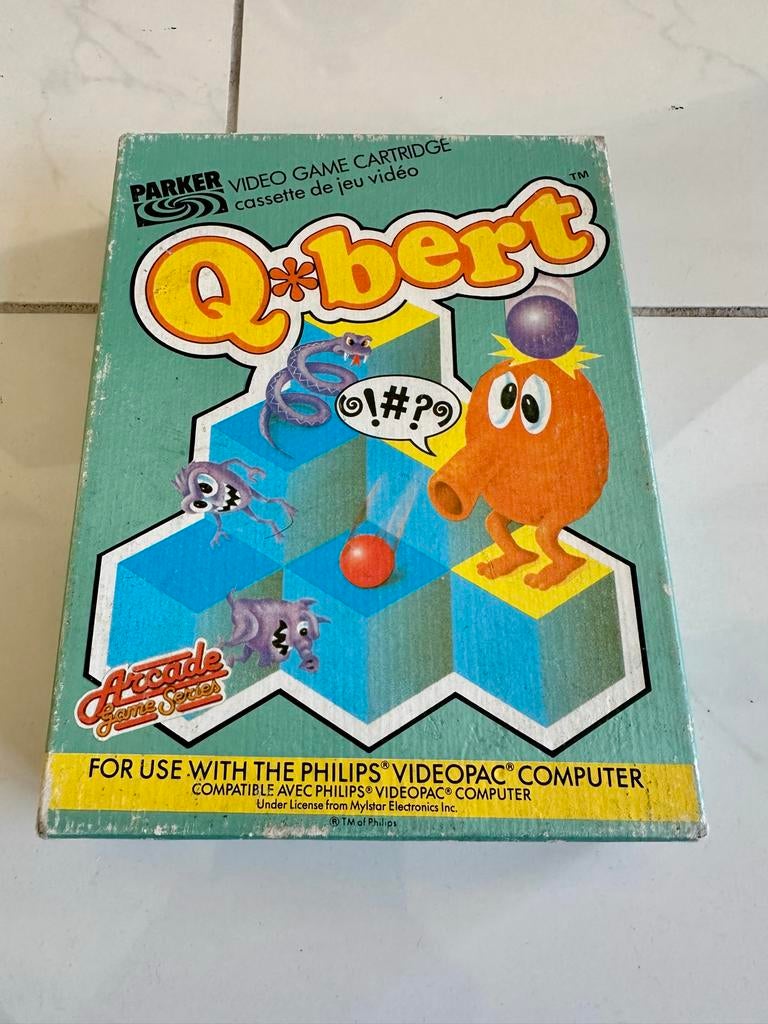 Videopac Qbert - Klassiek Arcade Spel voor Philips Videopac, Puzzel en Educatief, Gebruikt, 1 speler, Ophalen of Verzenden