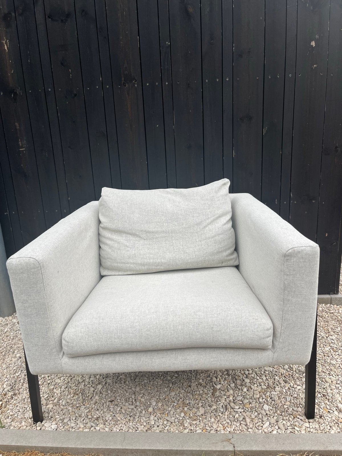 Ikea fauteuil lichtgrijs in nieuwstaat KOARP, Ophalen, Zo goed als nieuw, Stof, 75 tot 100 cm