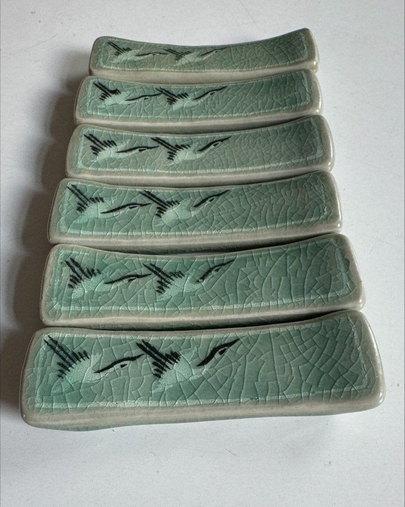 Set van 6 Japanse Hashi-Oki stokjesleggers bestekleggers, Ophalen of Verzenden