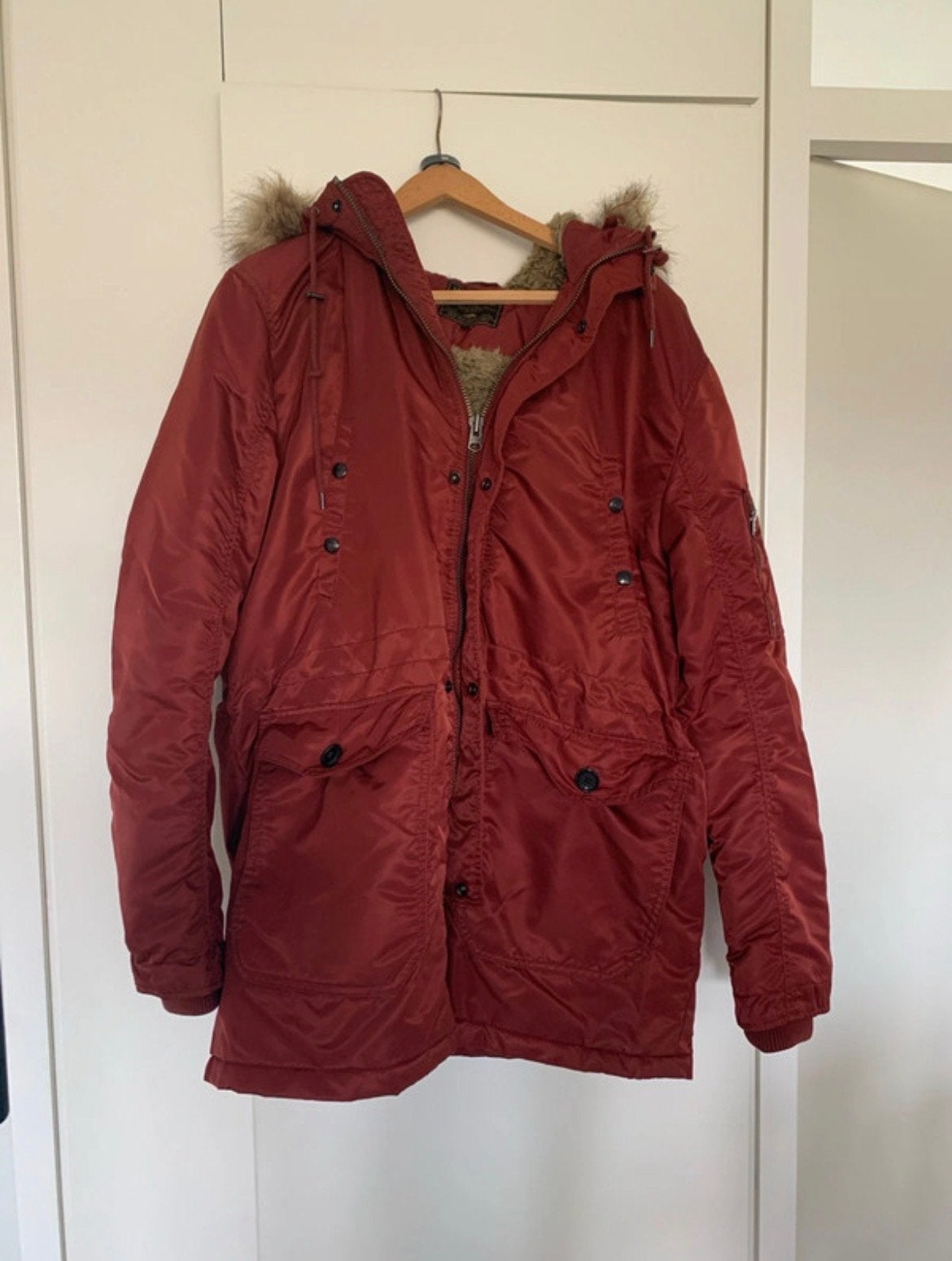 Jack & Jones Winterjas XL - Comfortabel en Warm, Ophalen of Verzenden, Gedragen, Maat 56/58 (XL), Rood