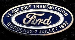 Ford- 15.000.000e Transmission- Bordeaux pin, Verzenden, Nieuw, Transport, Speldje of Pin