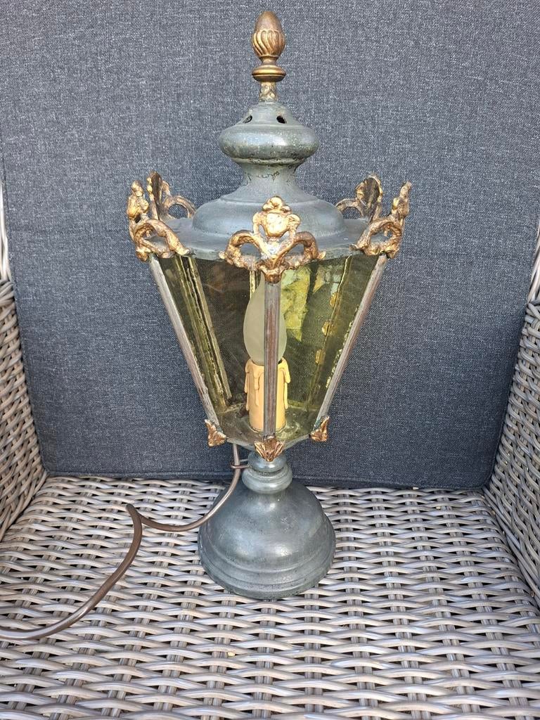 Antieke tinnen lantaarnlamp - sfeervolle decoratie, Antiek en Kunst, Antiek | Lampen, Ophalen