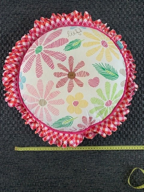 LIEF kussen-fleurig-rond, Overige merken, Meerkleurig, Rond, Ophalen of Verzenden