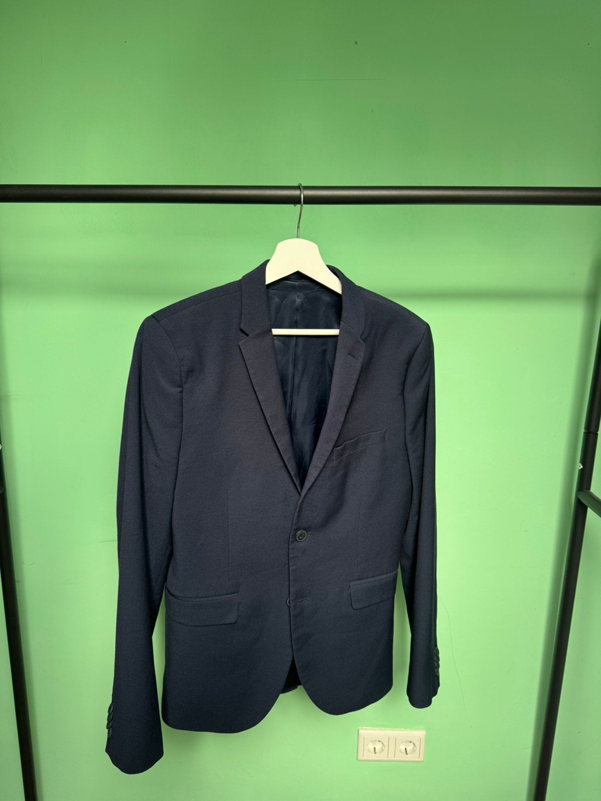 Navyblauw Colbert - H&M - Maat 48, Ophalen of Verzenden, Zo goed als nieuw, Maat 48/50 (M), Blauw