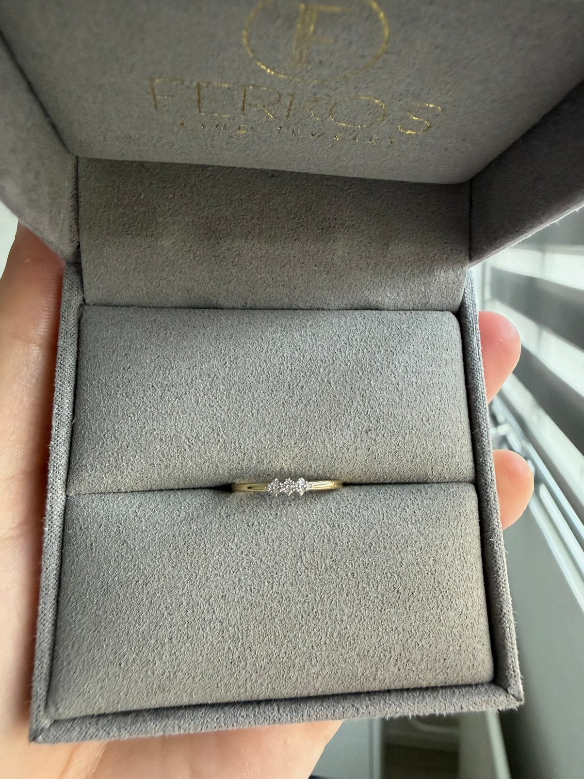 14 karaat gouden ring met diamanten 0,045ct, Verzenden, Met edelsteen, Dame, Goud