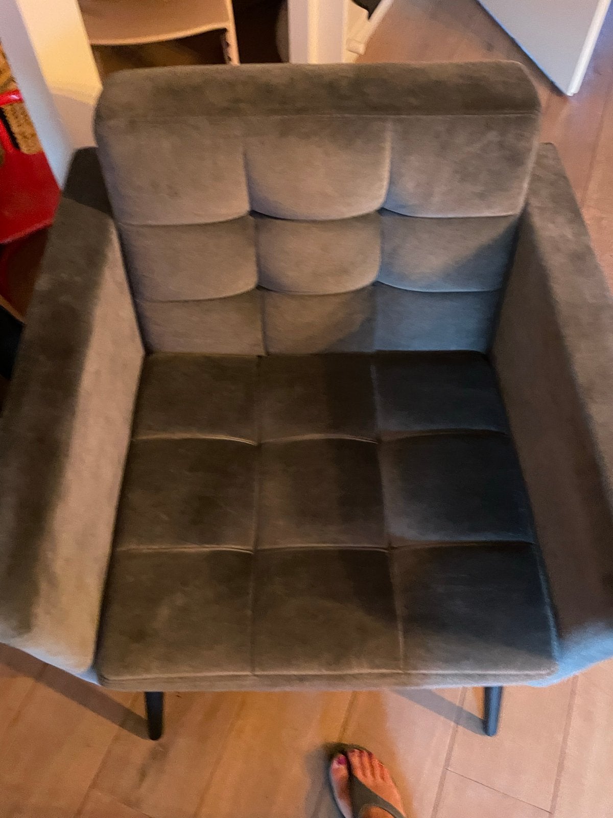 Comfortabele grijze fauteuil Dutchbone - Zo goed als nieuw, Huis en Inrichting, Fauteuils, Ophalen, Zo goed als nieuw, Stof, 75 tot 100 cm