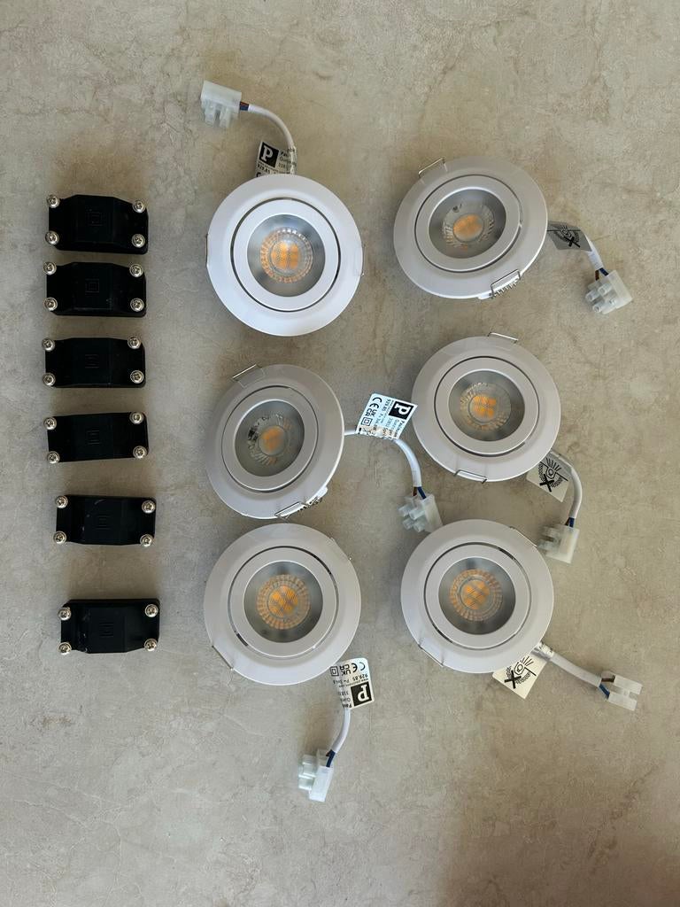 Paulmann inbouwspots, 6 stuks, IP20, Ophalen, Kunststof, Nieuw, Led
