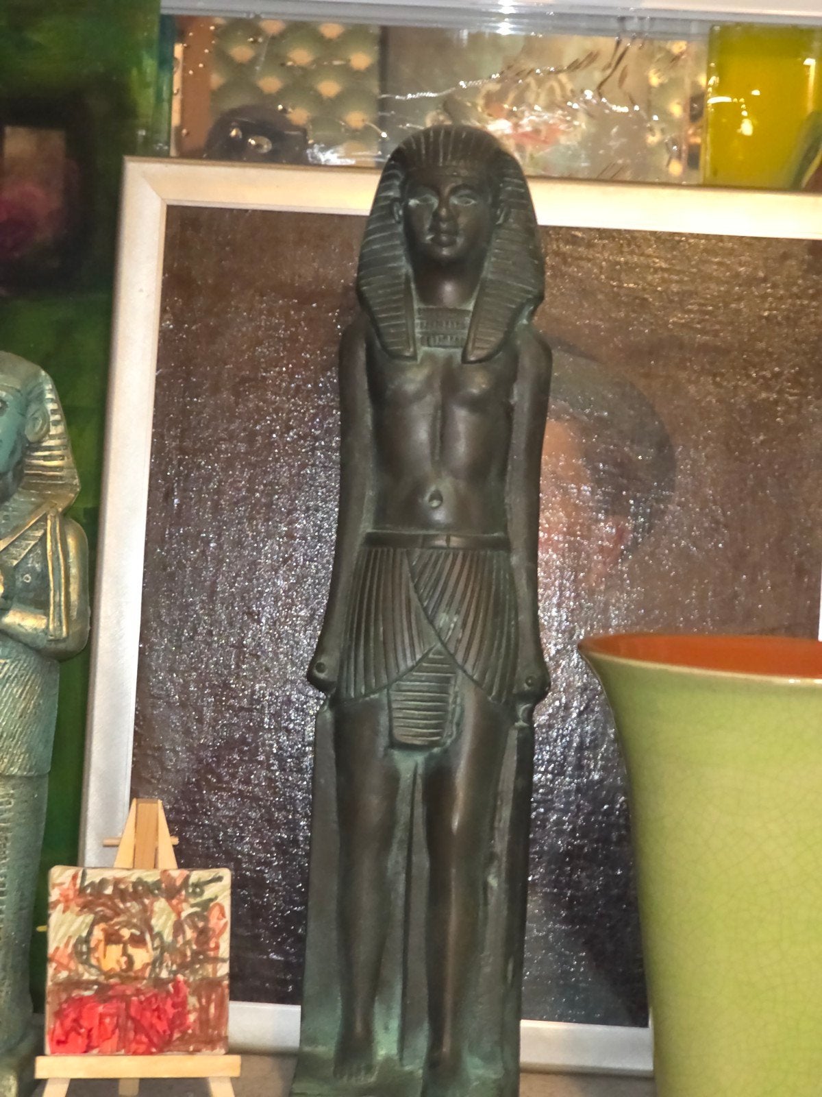Bronzen Egyptisch beeld - Farao, Beeld, Bruin, Man, 50 - 100 cm