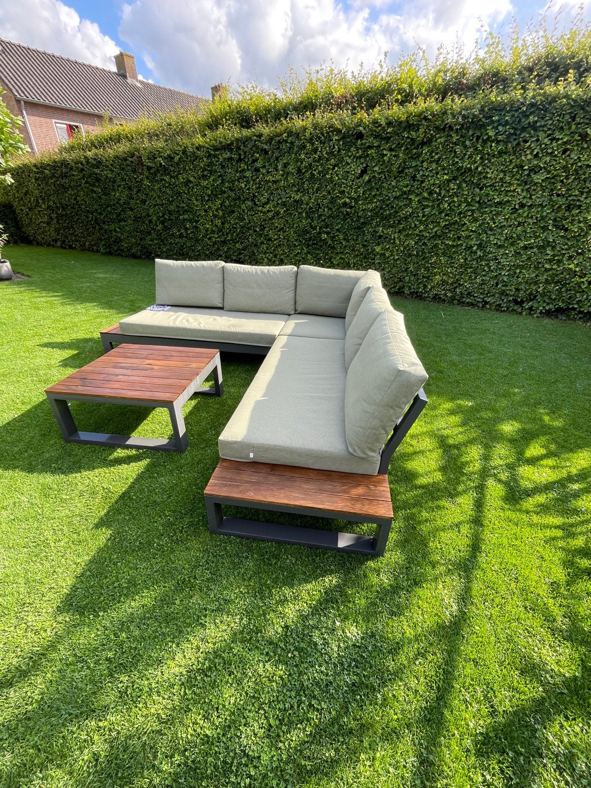 Lounge set LIFE met salontafel en zijtafels, Tuin en Terras, Tuinsets en Loungesets, Ophalen, 5 zitplaatsen, Aluminium, Zo goed als nieuw