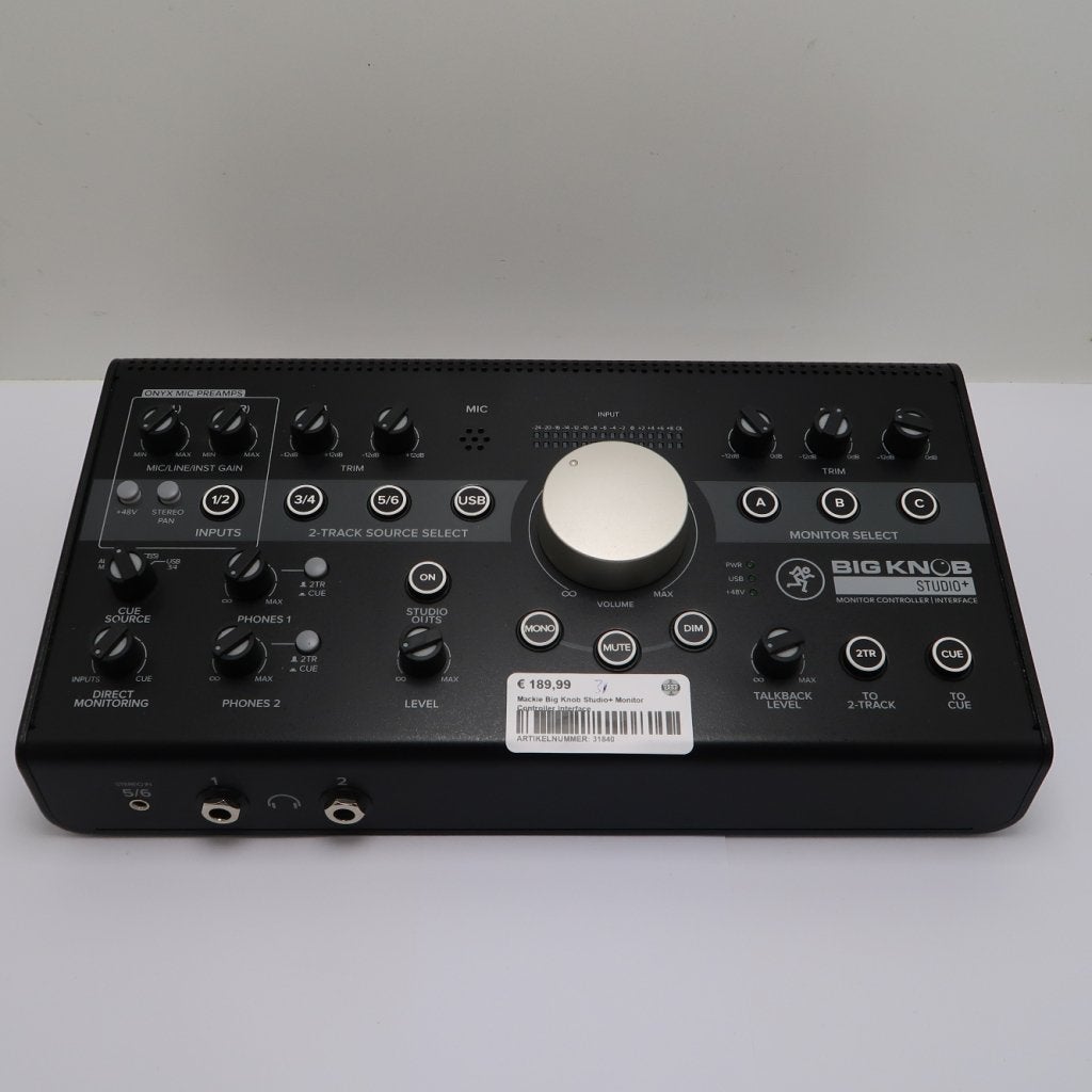 Mackie Big Knob Studio+ Monitor Controller Interface, Audio, Tv en Foto, Professionele Audio-, Tv- en Video-apparatuur, Zo goed als nieuw
