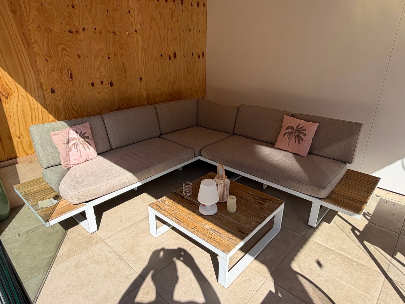 Intratuin loungeset Bodhi 240x240x70 met tafel, Tuin en Terras, Ophalen, Overige materialen, Gebruikt, Meer dan 8 zitplaatsen