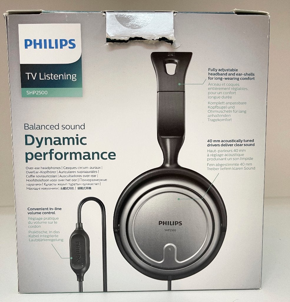 Philips SHP2500 TV-hoofdtelefoon - 6meter kabelj-Bina nieuw