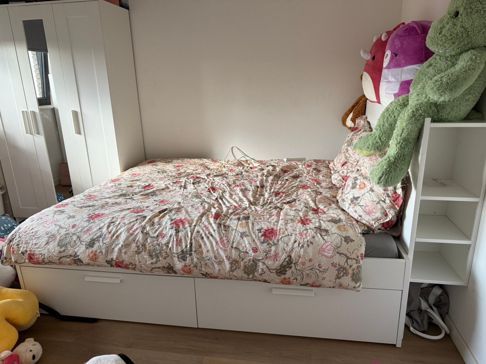 Twee persoonsbed BRIMNES IKEA 160x200, Ophalen, Wit, Tweepersoons, Zo goed als nieuw