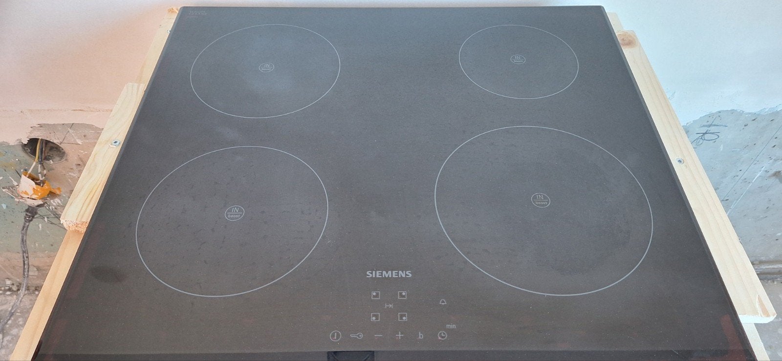 Siemens Inductiekookplaat 4 kookzones 59x52cm, Witgoed en Apparatuur, Ophalen, Gebruikt, 4 kookzones, Inbouw