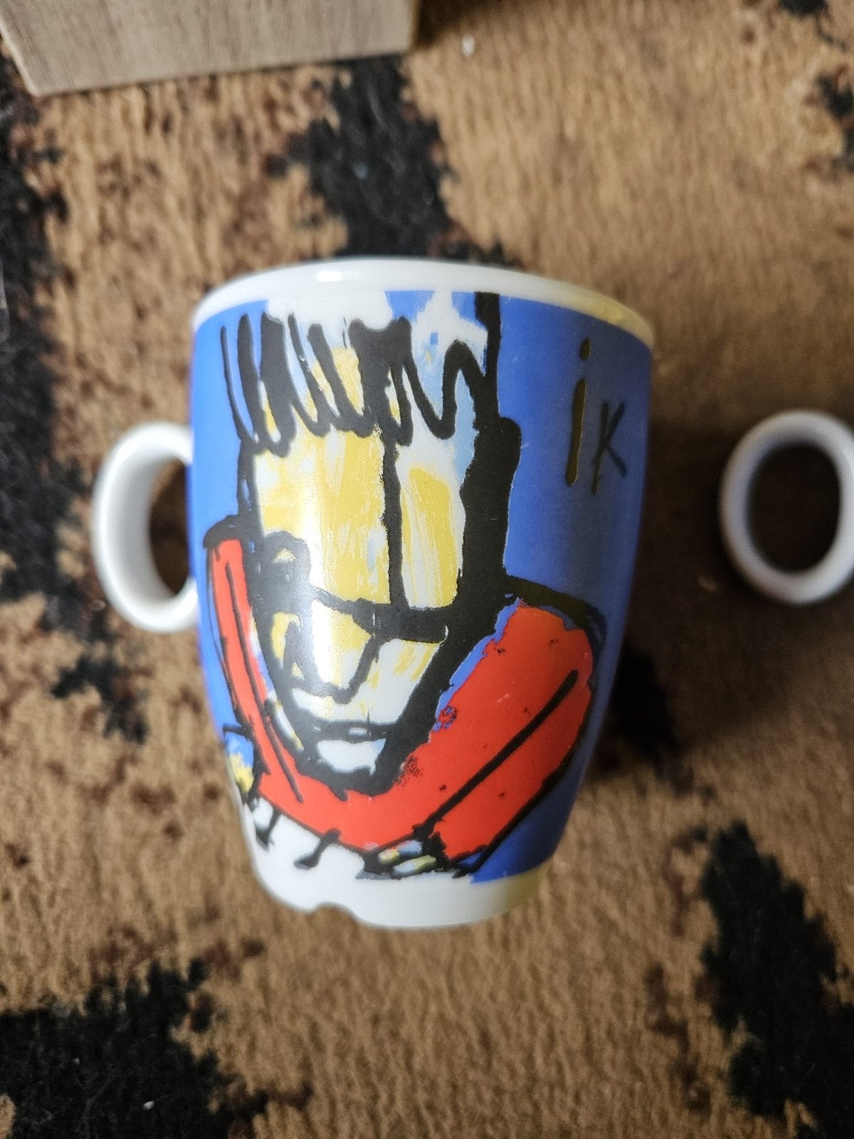 2 Herman Brood espresso kopje met kleine verfbeschadiging, Huis en Inrichting, Keuken | Servies, Overige merken, Keramiek, Vintage