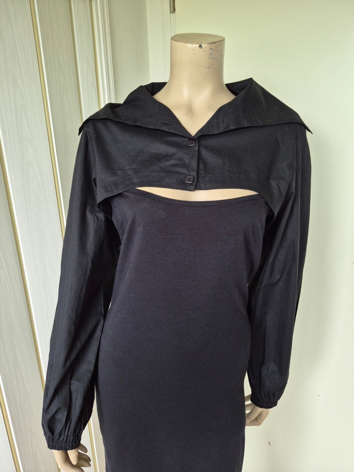 Hebbeding blouse/jasje half maat M/38 katoen, Kleding | Dames, Maat 38/40 (M), Zwart, Hebbeding, Ophalen of Verzenden