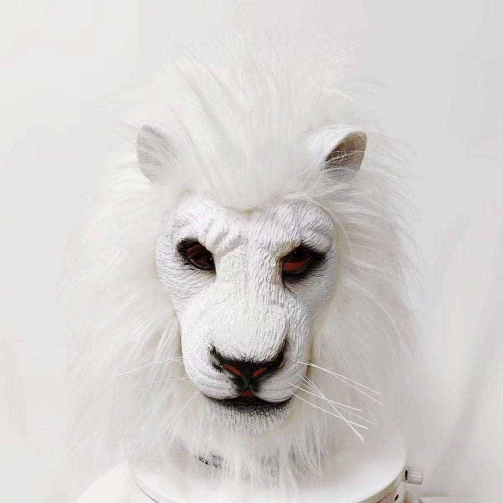 Witte Leeuw Masker Beest Dier Dieren Furry Carnaval, Verzenden, Nieuw, Feestartikel, Overige