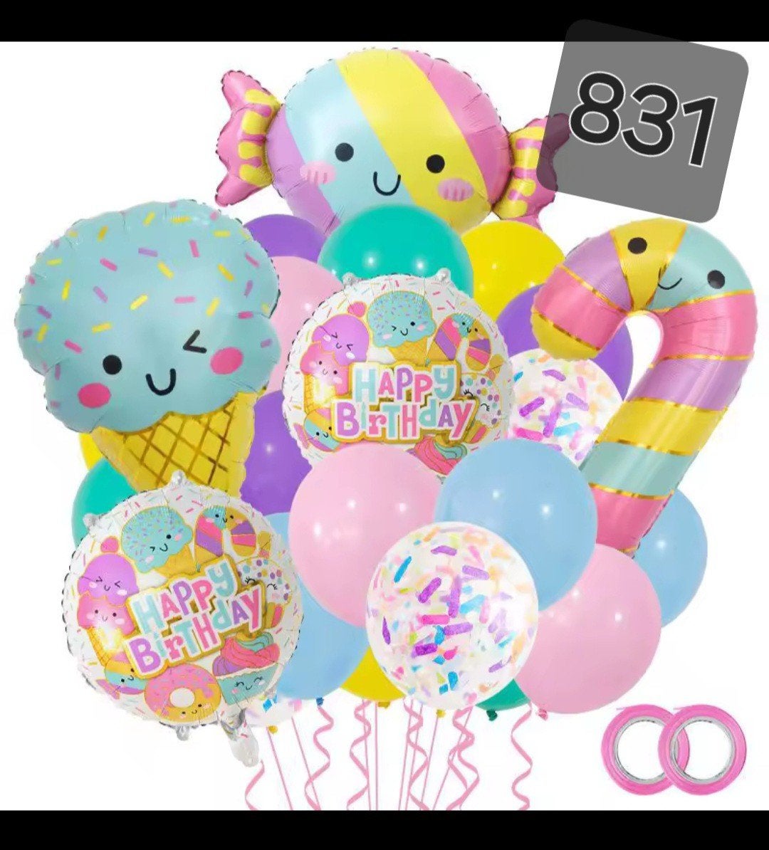 Nieuwe Feestelijke Snoep & IJs Ballonnen Set, Ophalen, Nieuw, Feestartikel, Verjaardag