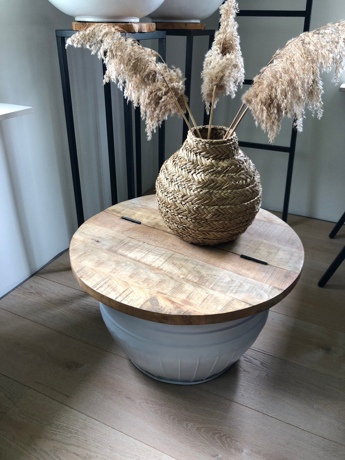 Salontafel /bijzettafel rond, Huis en Inrichting, Tafels | Salontafels, Zo goed als nieuw, 50 tot 100 cm, Rond, Ophalen