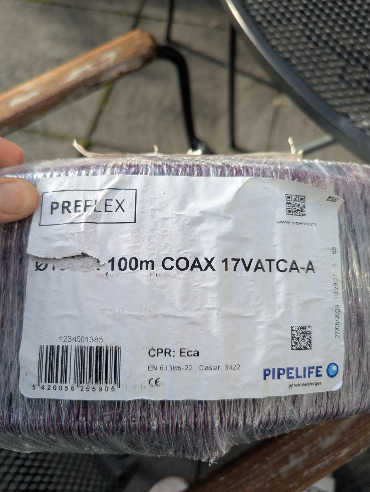 Pipelife Preflex 100m COAX 17VATCA-A kabel, Doe-het-zelf en Verbouw, Ophalen, Nieuw, Overige merken, Kabel of Snoer