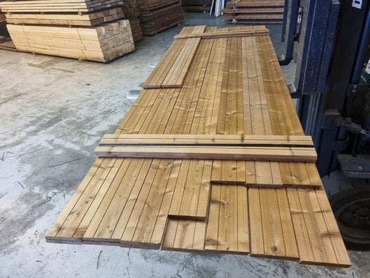 Thermowood planken Rhombus profiel 1.8x14.0 cm - nr: tp206, Tuin en Terras, Palen, Balken en Planken, Ophalen, Nieuw, 250 cm of meer