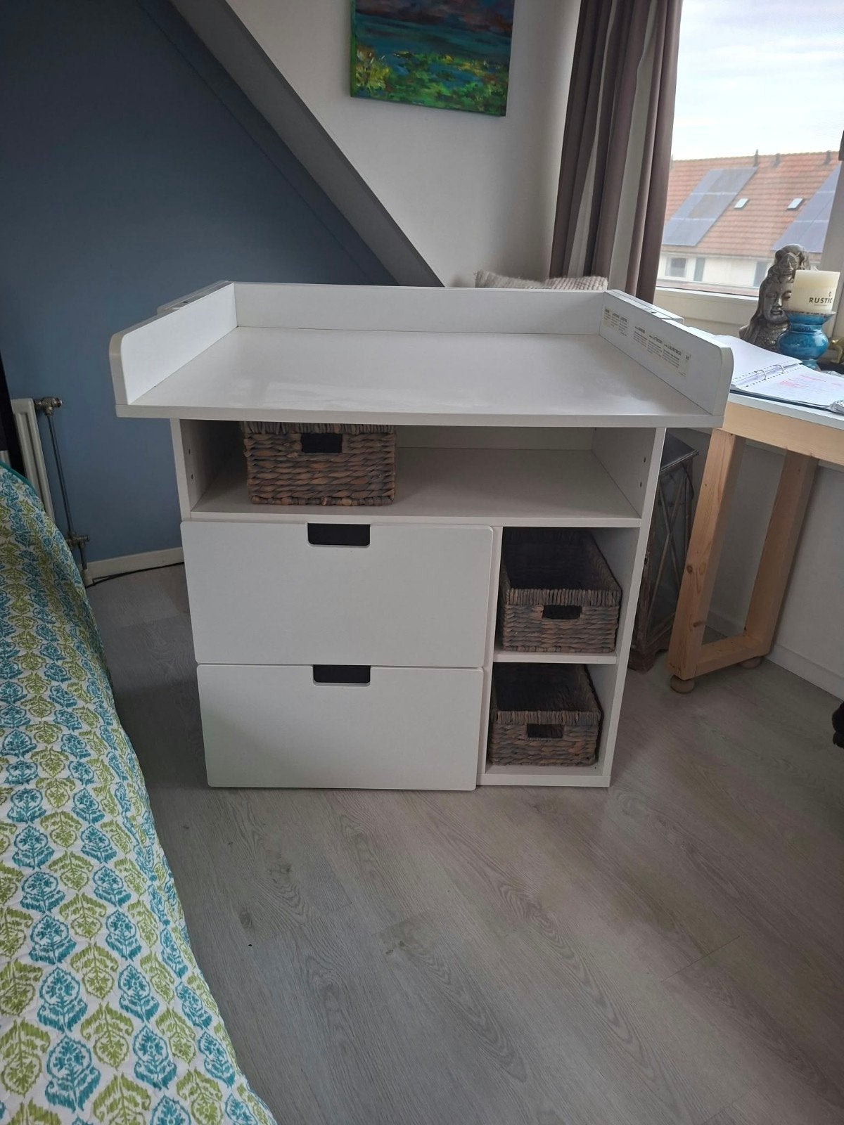 Witte commode met lades en opbergvakken, Ophalen, 50 tot 70 cm, 100 cm of meer, Opstaande rand