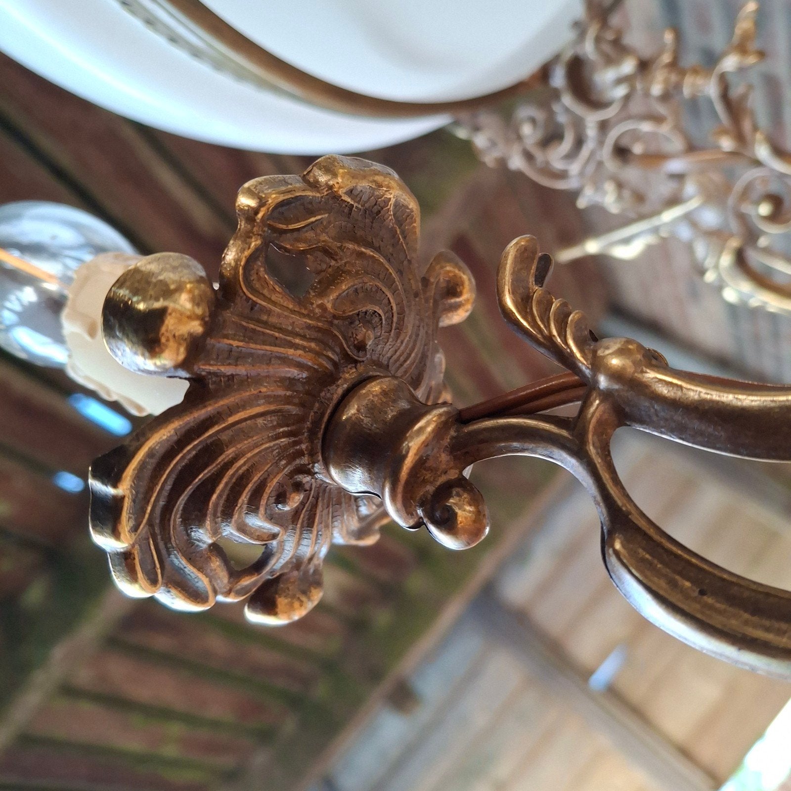 prachtige hanglamp van koper en geglazuurd porselein, Antiek en Kunst, Ophalen of Verzenden