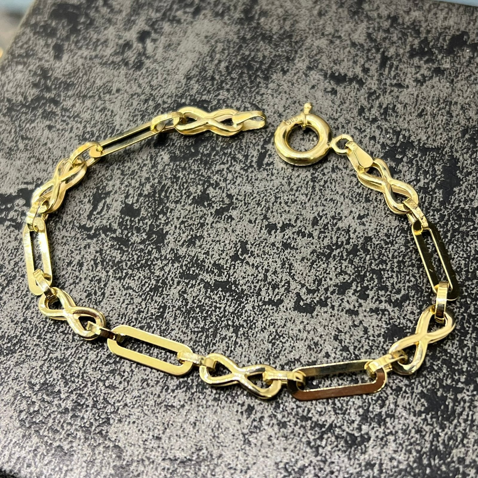 14 karaats gouden armband dames schakel, Ophalen of Verzenden, Nieuw, Goud