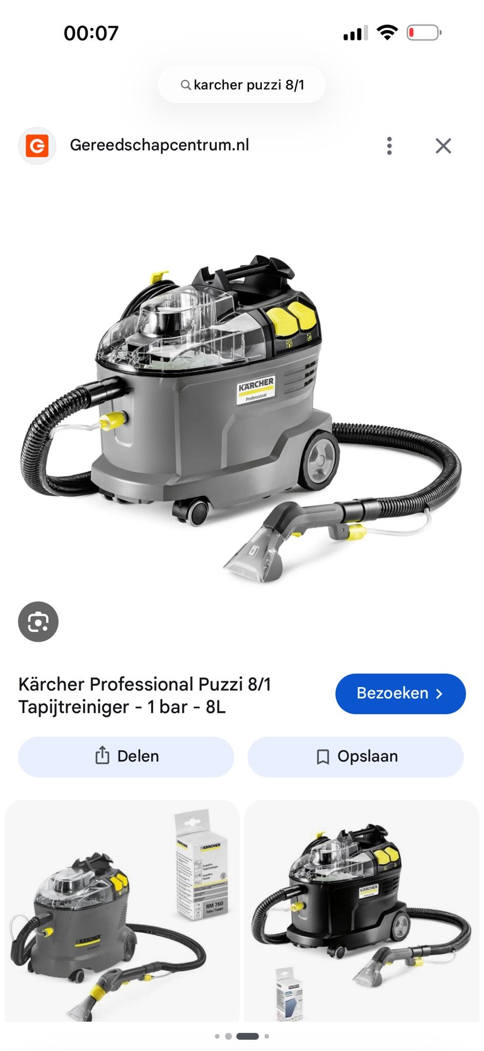 GEZOCHT Kärcher Puzzi 8 Serie OF 10 Serie, Ophalen, Inclusief accessoires, Kärcher, Zo goed als nieuw