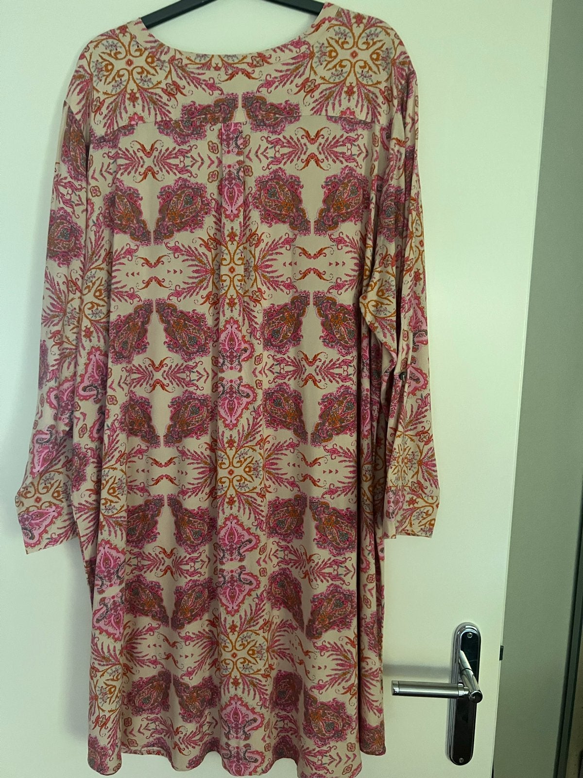 Adia Jurk Maat 50/52 met oprolbare mouwen, Kleding | Dames, Grote Maten, Ophalen of Verzenden, Gedragen