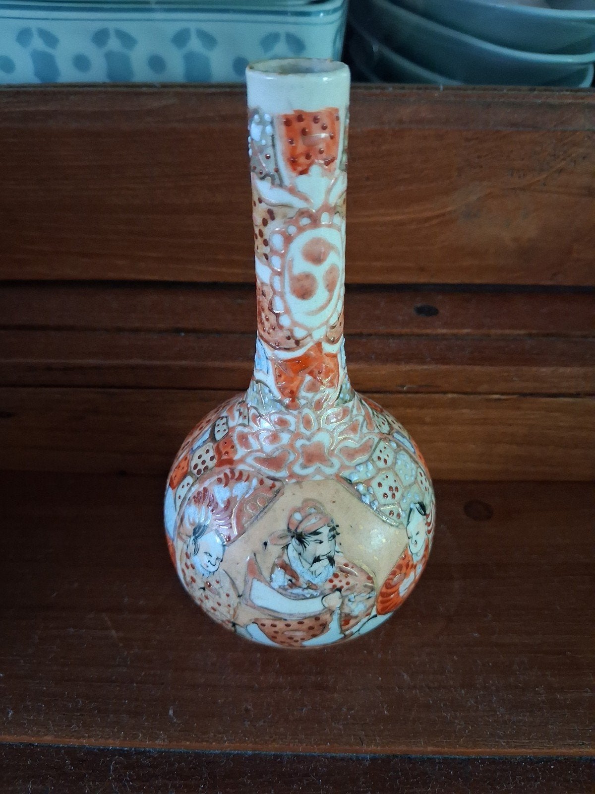 Antieke Japanse Satsuma Vaasje - Handgeschilderd, Ophalen of Verzenden