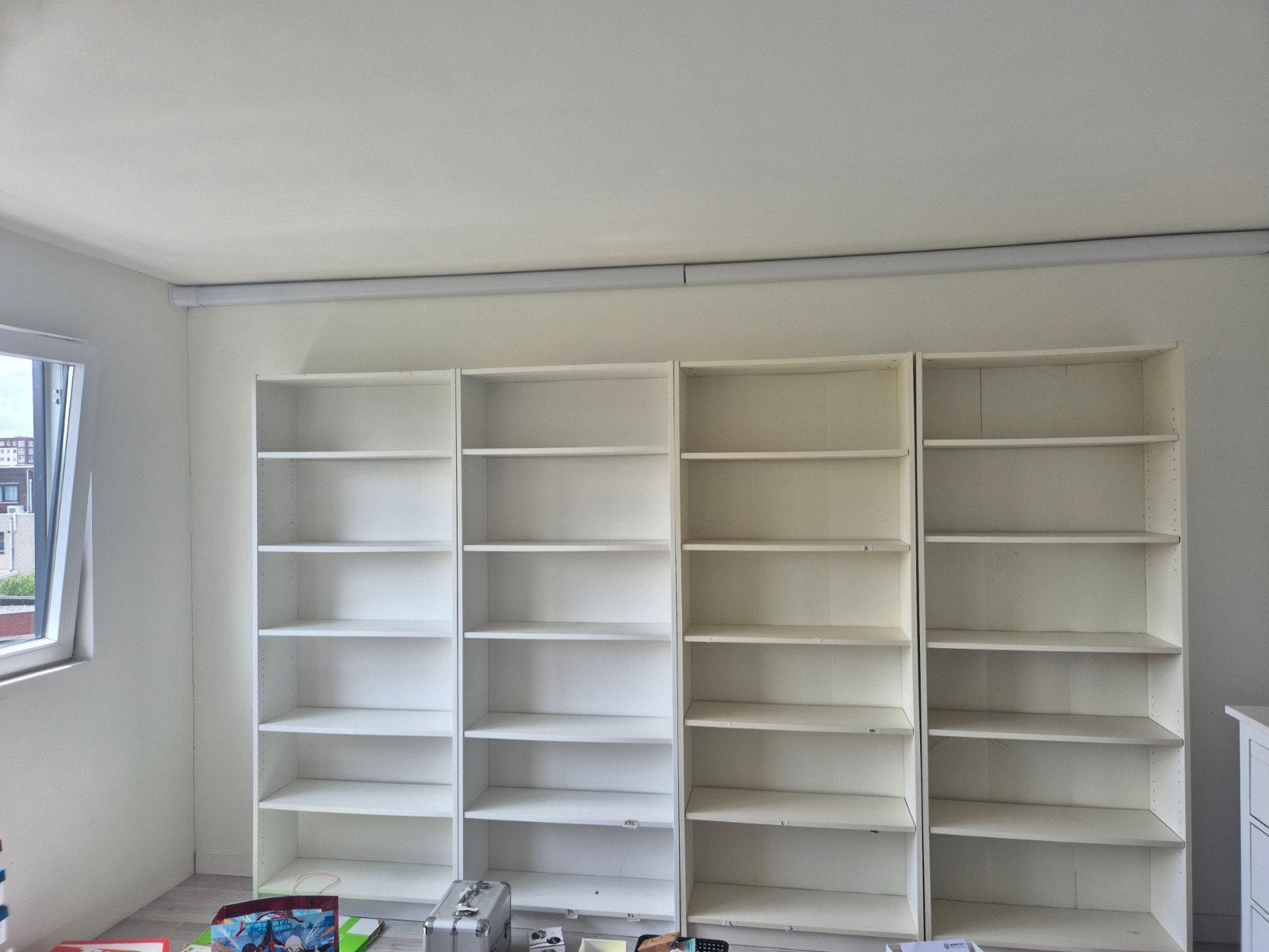 6 Witte Billy Boekenkasten te koop!, Ophalen, Met plank(en), Gebruikt, 200 cm of meer