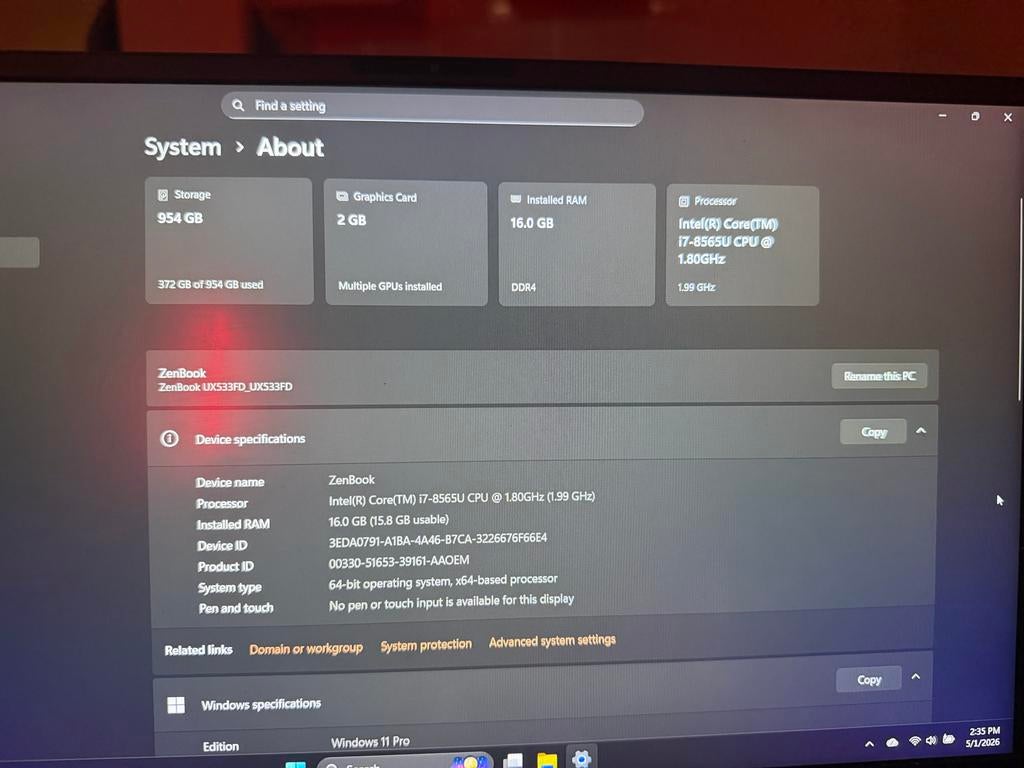 dringend, Computers en Software, Windows Laptops, Gebruikt, 15 inch, SSD, 2 tot 3 Ghz, 16 GB, Qwerty, Met videokaart, Ophalen