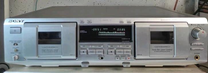 Sony TC-WE435 dubbel casettedeck Zilver als nieuw, Audio, Tv en Foto, Cassettedecks, Ophalen of Verzenden, Dubbel, Sony, Tiptoetsen
