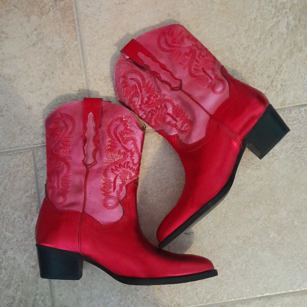 DWRS laarzen Brady pink red roze rood mt 40, cowboylaarzen, DWRS, Hoge laarzen, Nieuw, Ophalen of Verzenden