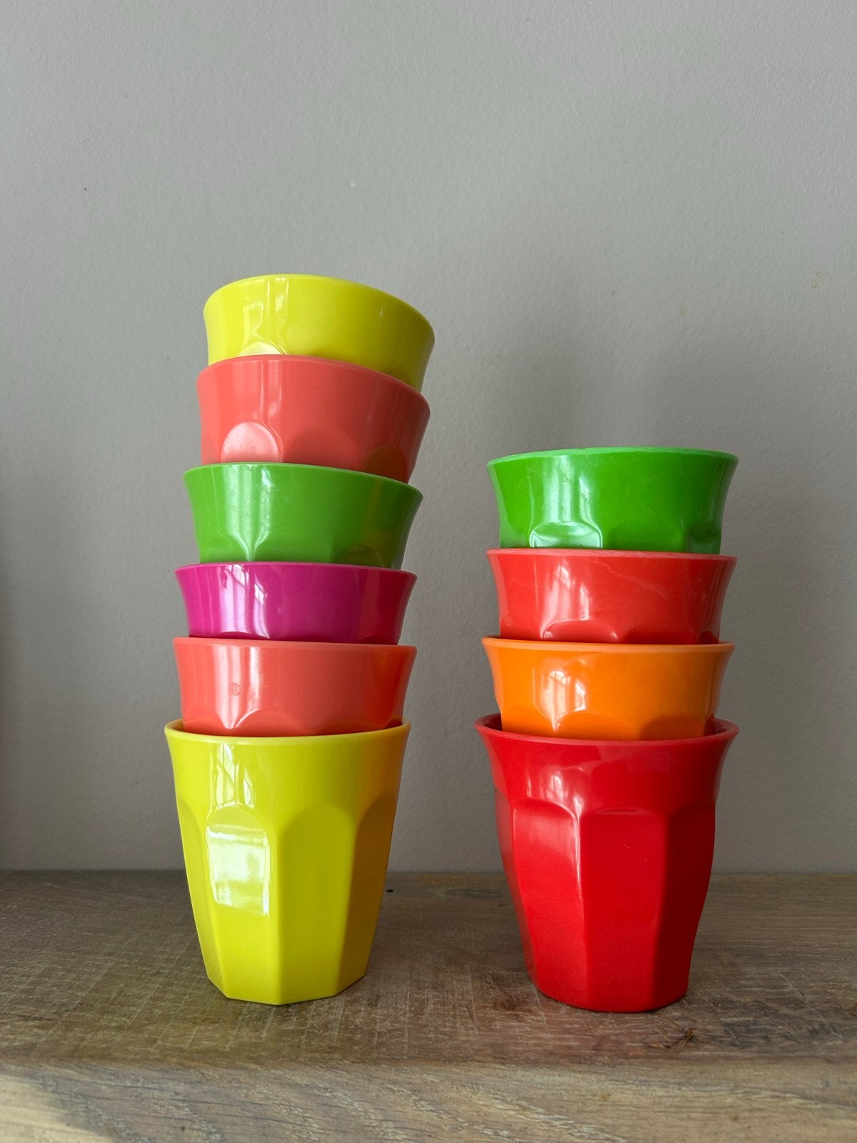 Melamine bekers - HEMA en overige - Diverse kleuren, Ophalen of Verzenden, Gebruikt, Kunststof, Meerkleurig
